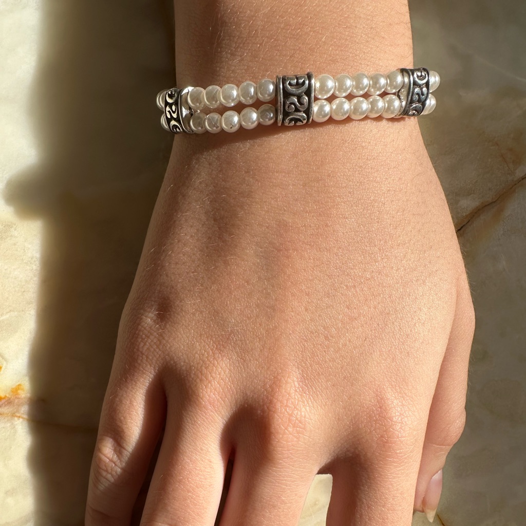 Brighton Silver And White Pearl Bracelet 145$